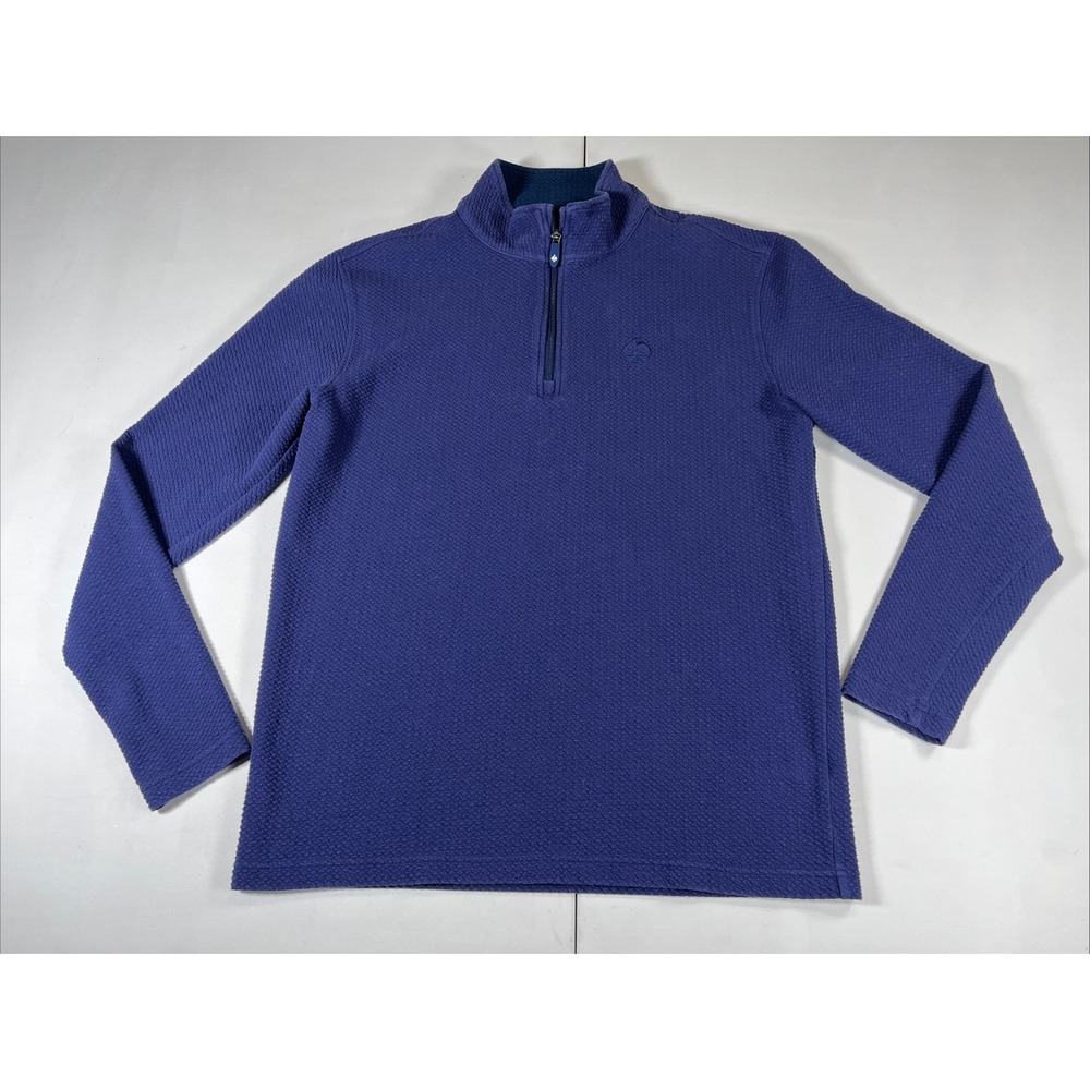 Pins & Aces Quarter Zip Pullover Mens Blue Waffle Knit Performance Golf Men's M